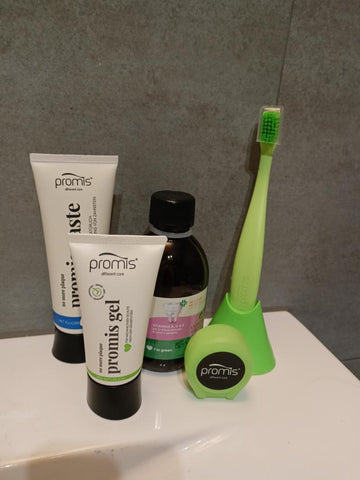 promis brush toothbrush toothpaste mouthwash floss gel